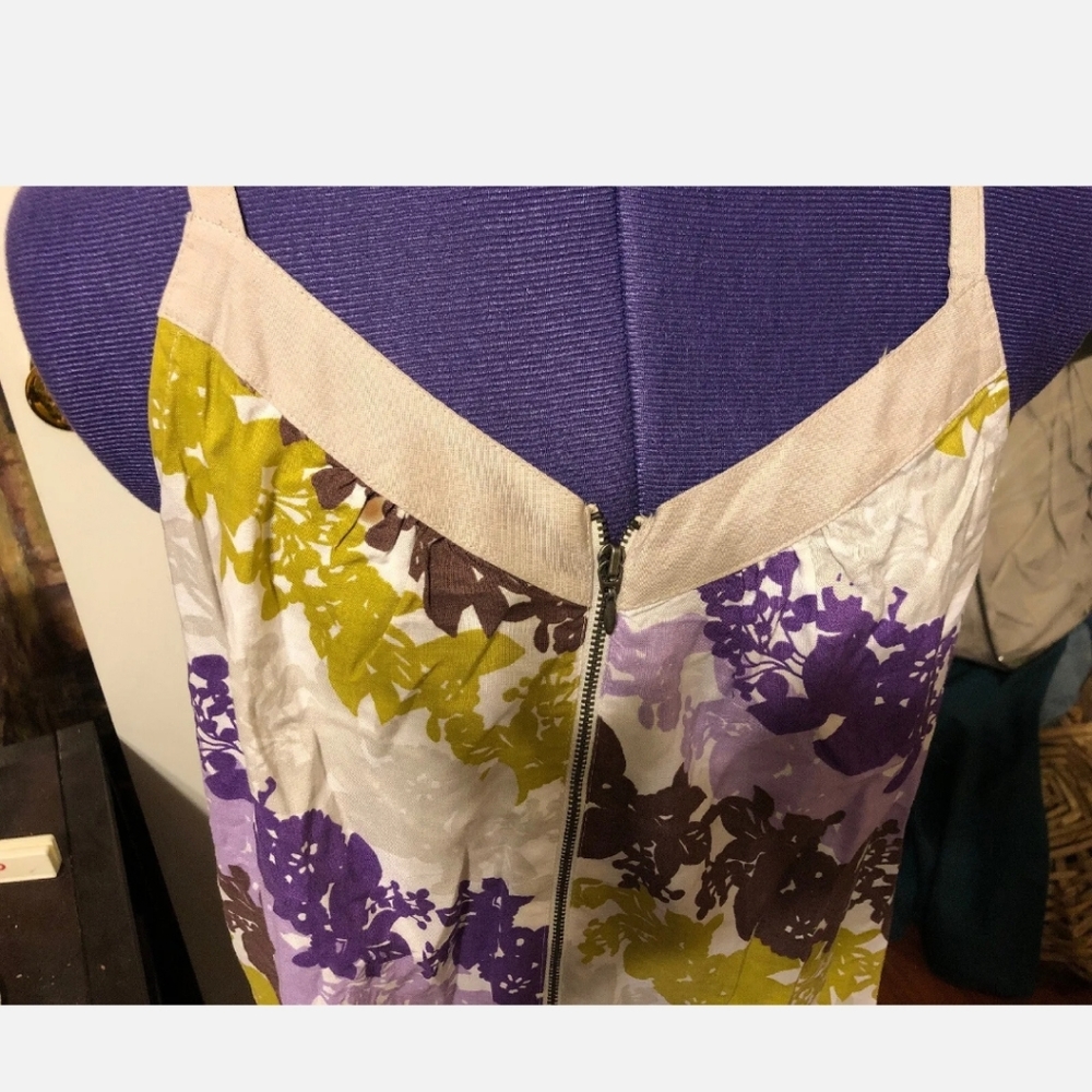 Elle Women Lavender, Purple, Green, Gray, Beige Sleeveless Tank Top L Front Zip